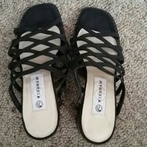 COPY - Womens black Open toe mule